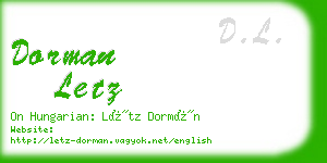 dorman letz business card
